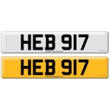 Registration on DVLA retention certificate, ready to transfer HEB 917, This number plate /