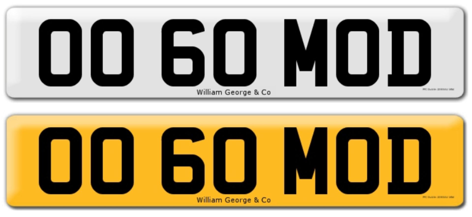 Registration on DVLA retention certificate, ready to transfer OO 60 MOD  This number plate /