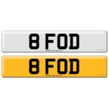 Registration on DVLA retention certificate, ready to transfer 8 FOD, This number plate /