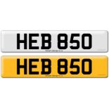 Registration on DVLA retention certificate, ready to transfer HEB 850, This number plate /