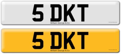 Registration on DVLA retention certificate, ready to transfer 5 DKT This number plate / registration