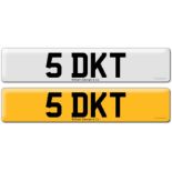 Registration on DVLA retention certificate, ready to transfer 5 DKT This number plate / registration