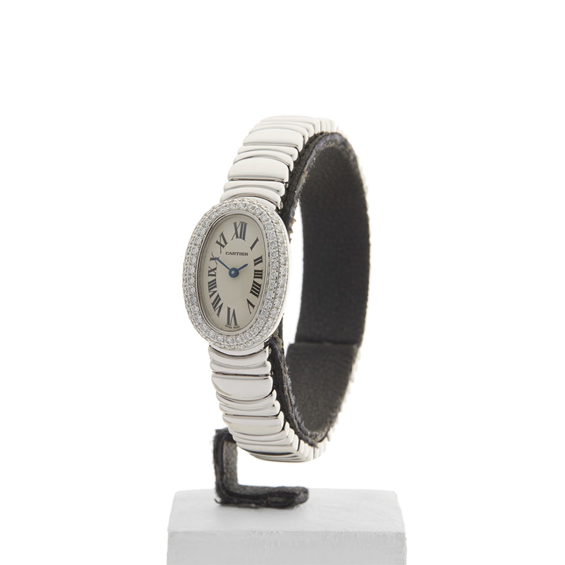 Cartier Baignoire Mini Original Diamond Bezel 18mm 18k White Gold - 2369 - Image 3 of 8