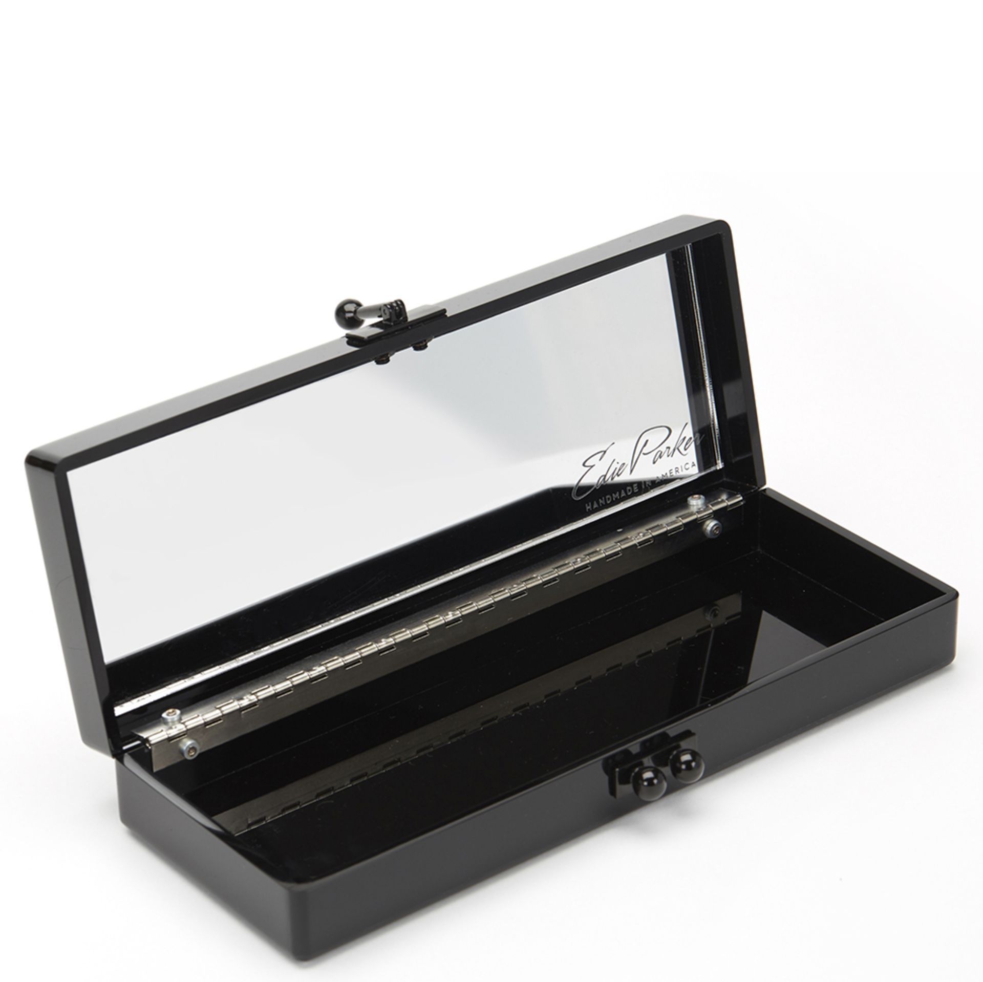 Black Glittered Acrylic Happy Box Clutch - Image 8 of 9