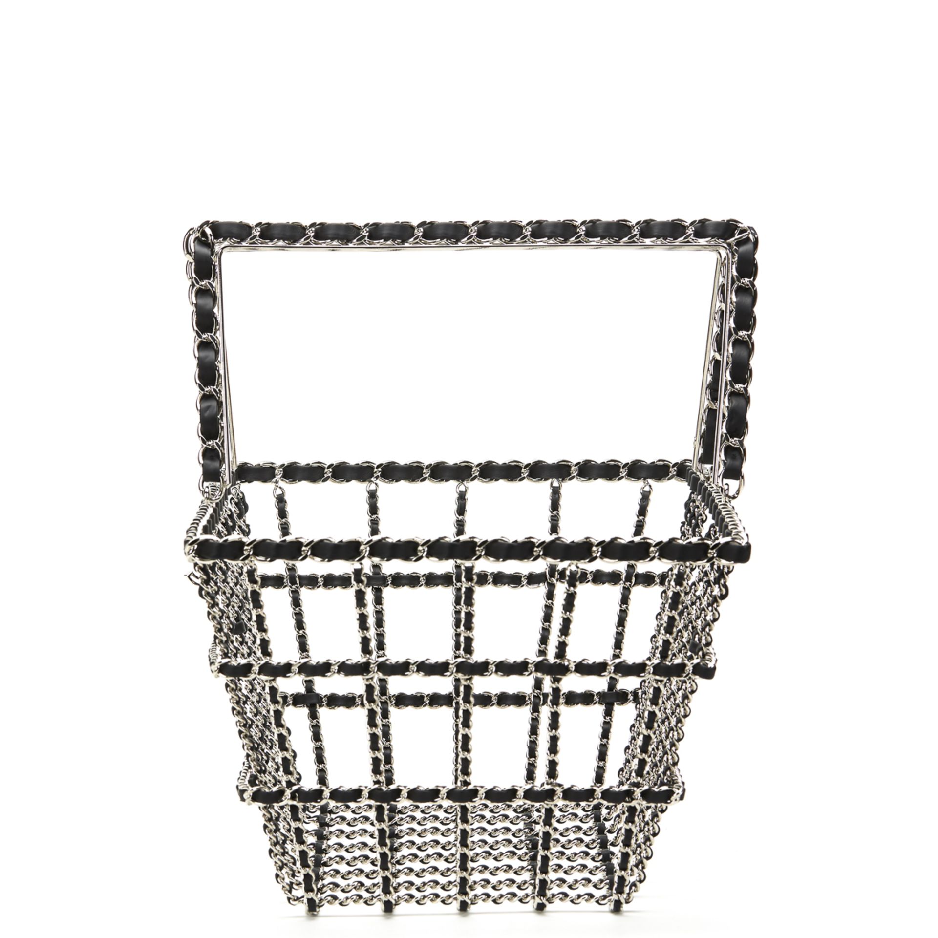 Silver & Black Calfskin Leather Fall 2014 Act 2 Basket Bag - Image 4 of 9