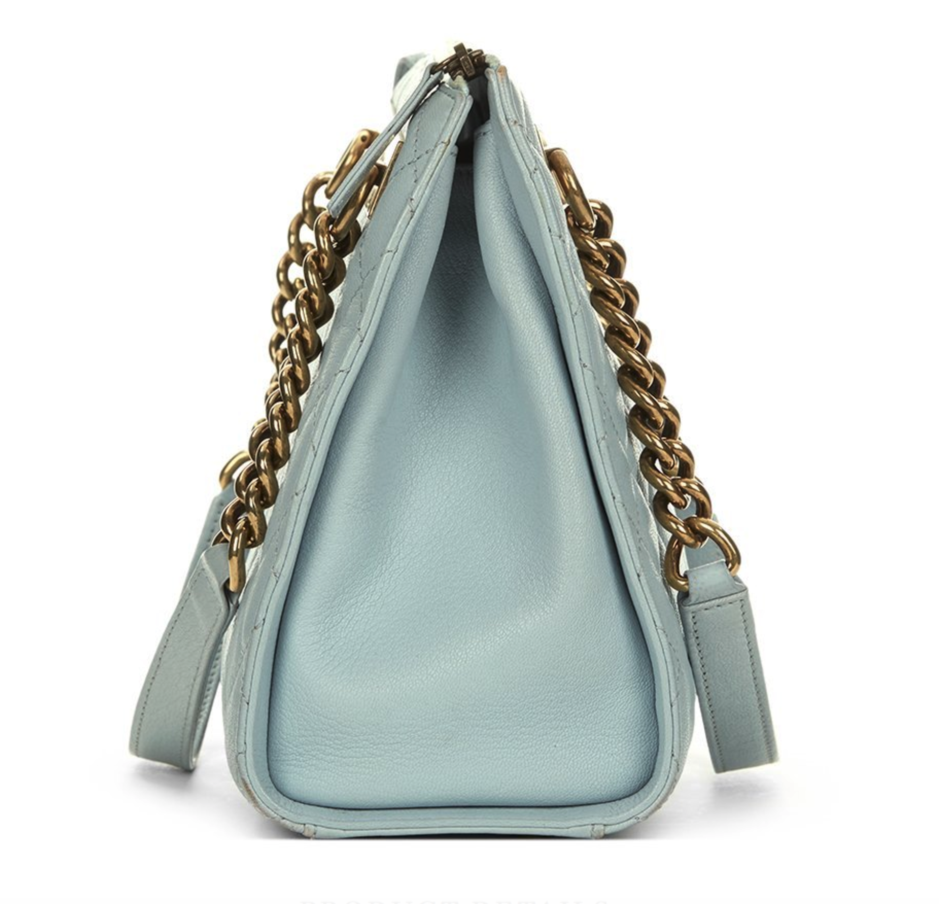 Pale Blue Quilted Calfskin Leather Timeless Shoulder Tote - Image 2 of 9