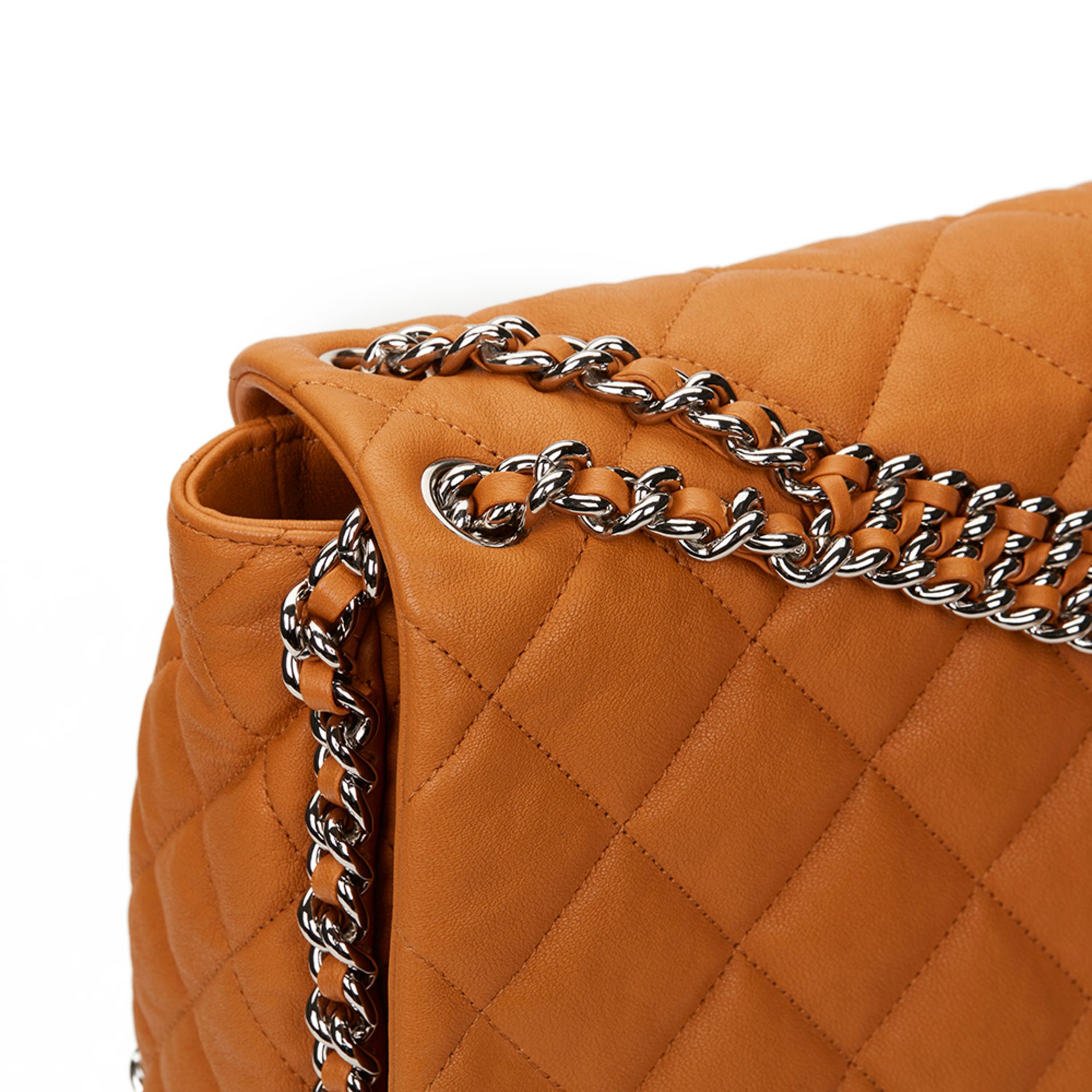 Honey Beige Quilted Calfskin Chain Around Maxi Flap Bag - Image 7 of 10