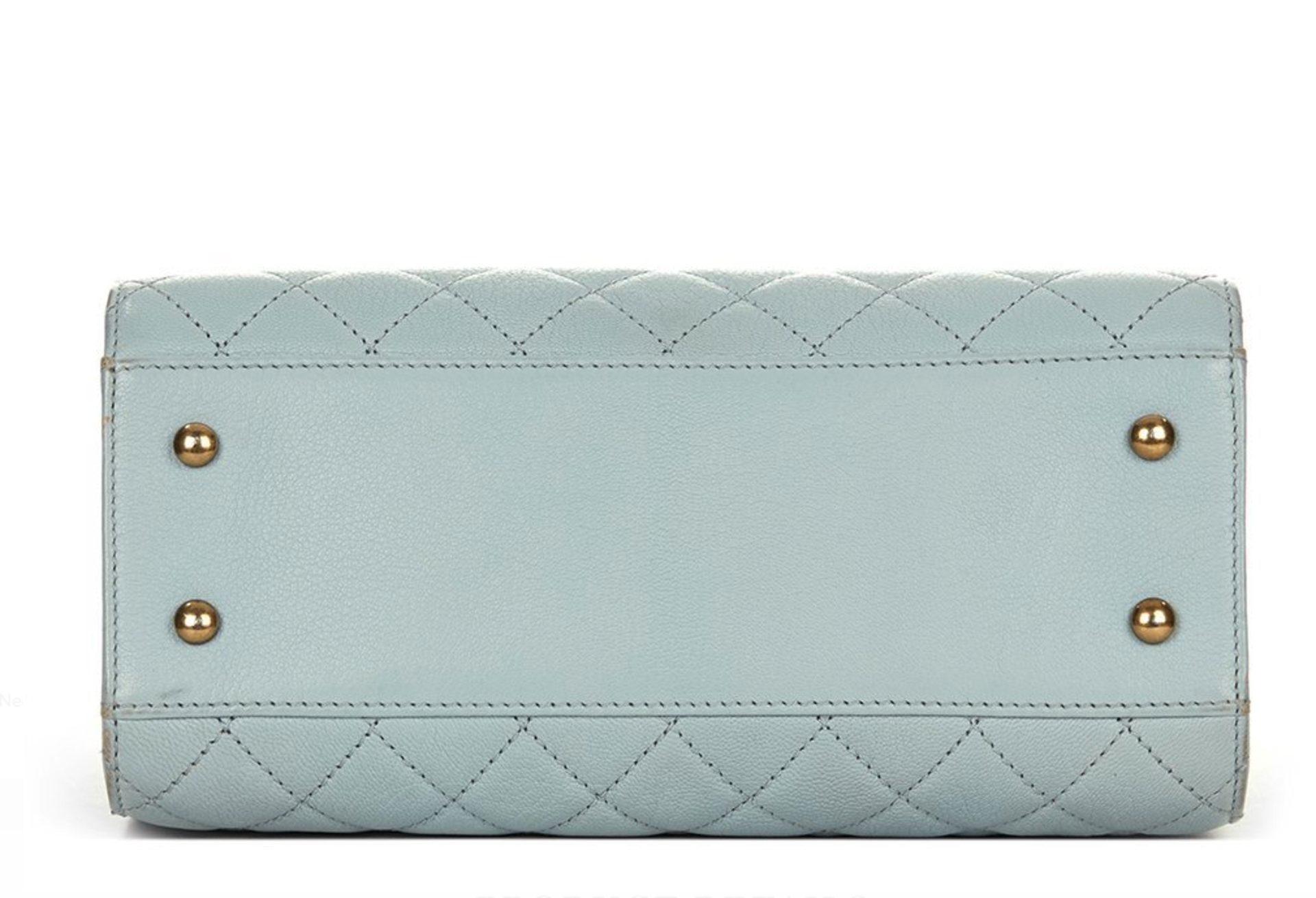 Pale Blue Quilted Calfskin Leather Timeless Shoulder Tote - Image 4 of 9