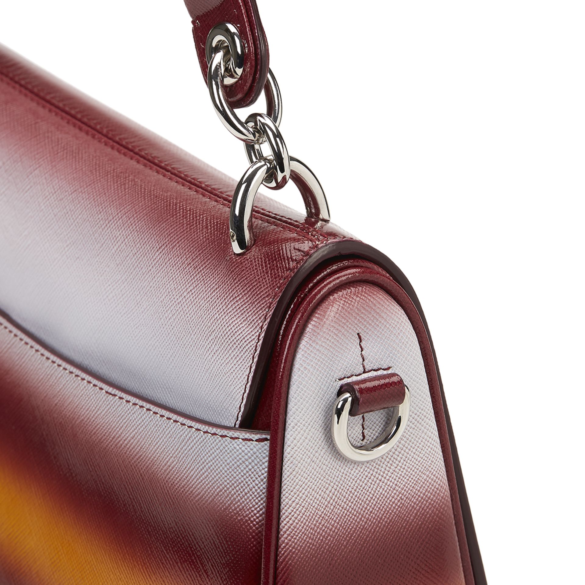 Maroon, Mustard & Blue Gradient Patent Leather Dune Bag - Image 8 of 11