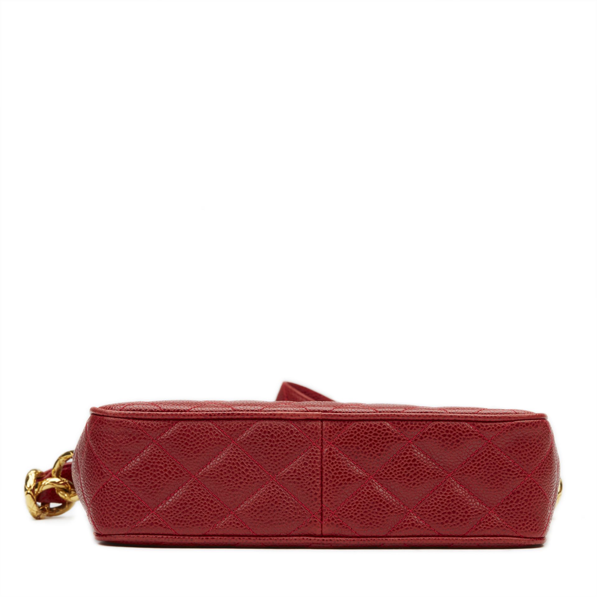 Red Quilted Caviar Leather Vintage Tall Classic Camera Bag - Image 5 of 10