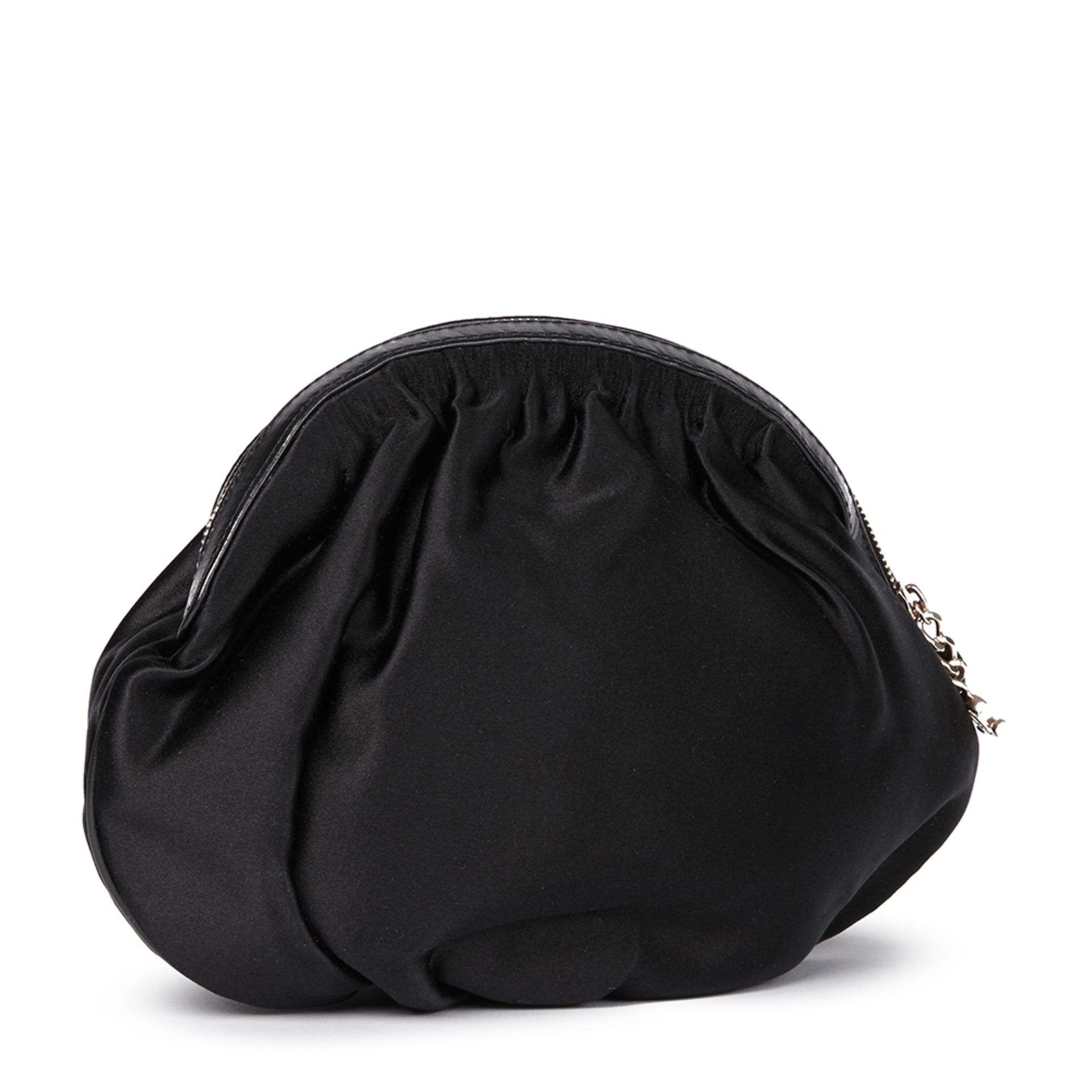 Black Satin Four Leaf Clover Timeless Wristlet Clutch - Image 4 of 10