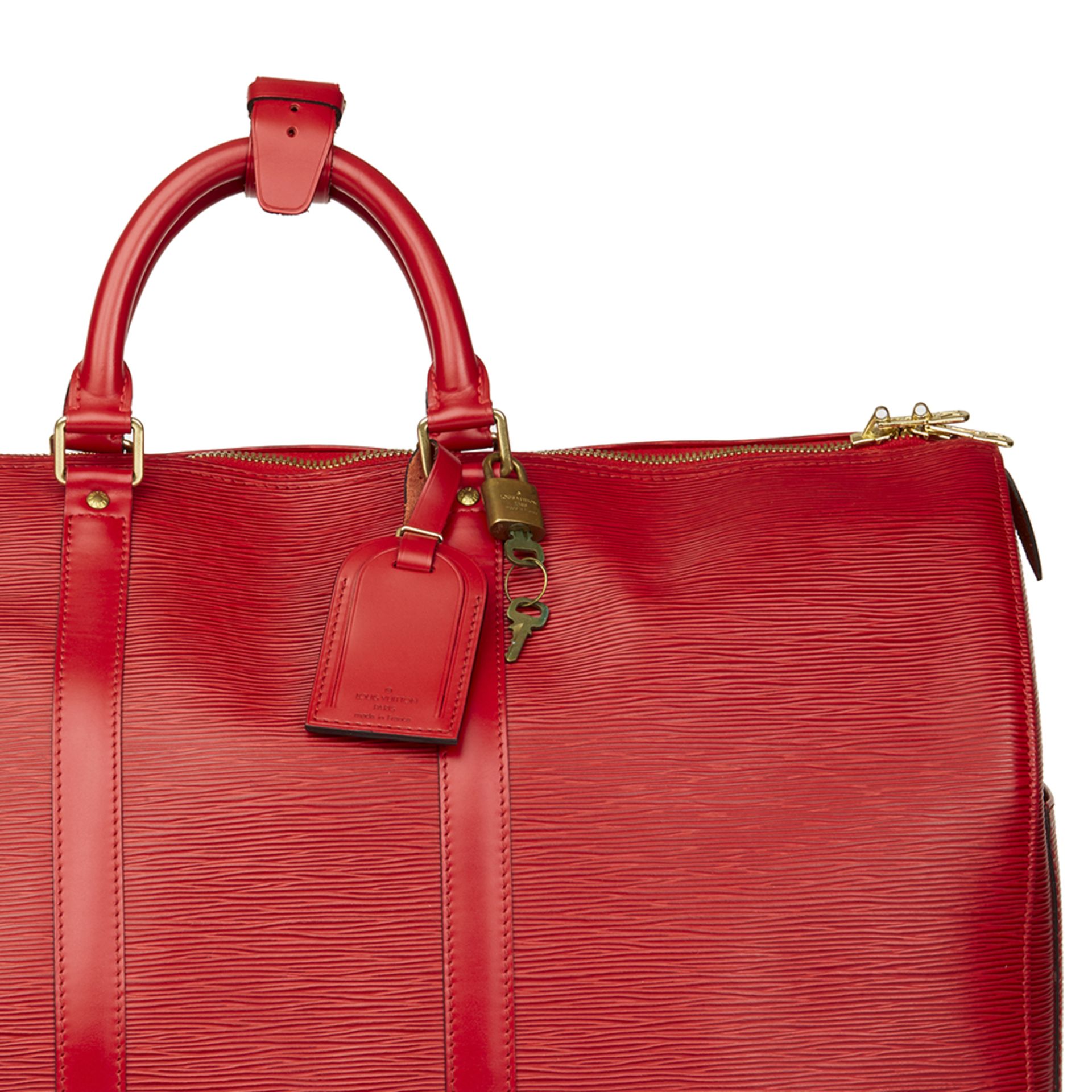 Red Epi Leather Vintage Keepall 55 - Image 10 of 10