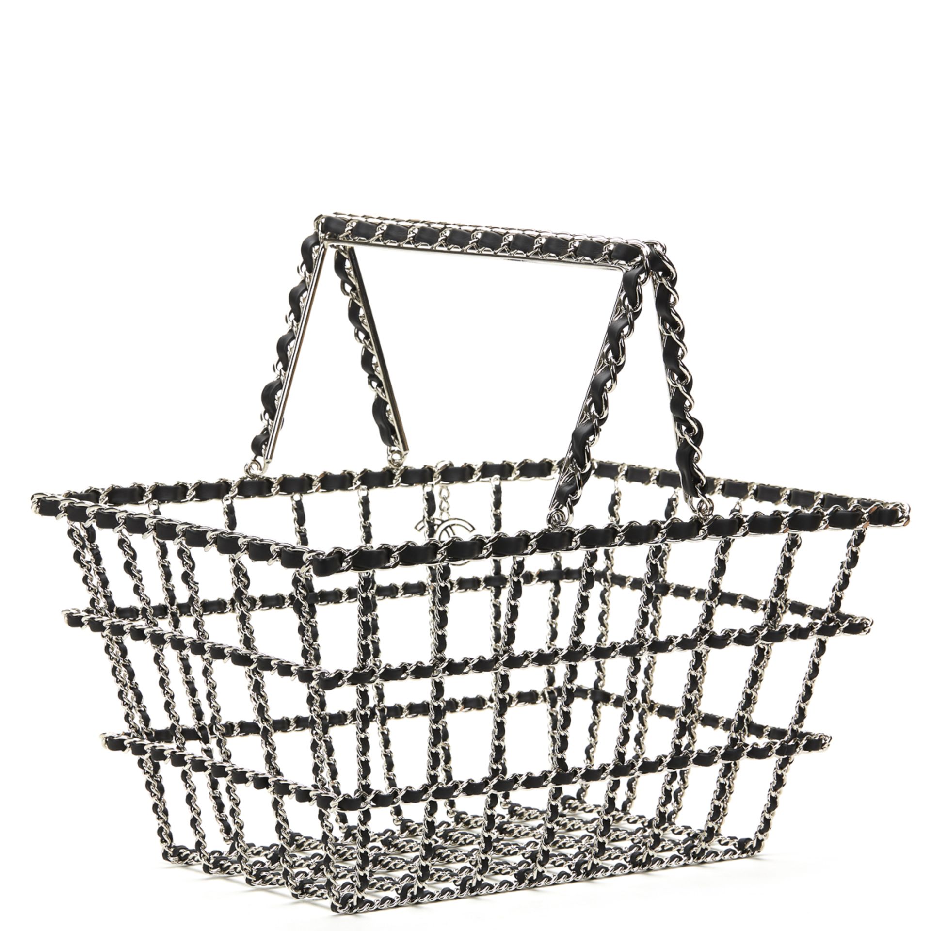 Silver & Black Calfskin Leather Fall 2014 Act 2 Basket Bag - Image 3 of 9