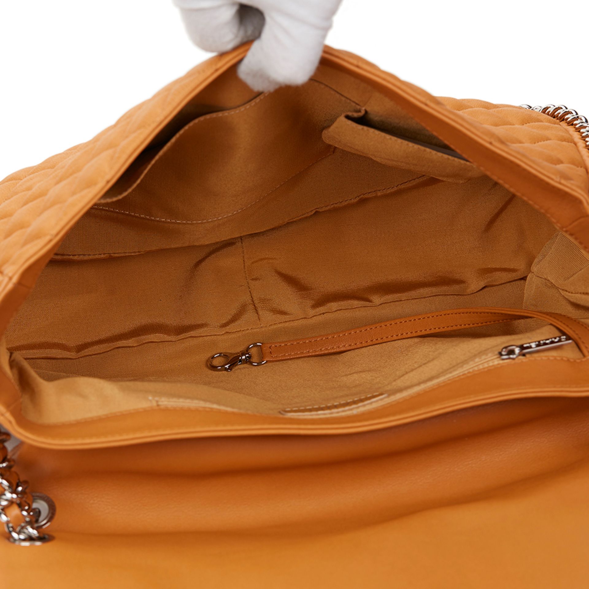 Honey Beige Quilted Calfskin Chain Around Maxi Flap Bag - Image 10 of 10