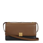 Brown & Black Calfskin Leather Bi-Colour Medium Case Flap Bag
