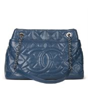 Turquoise Quilted Caviar Leather Timeless Shoulder Bag