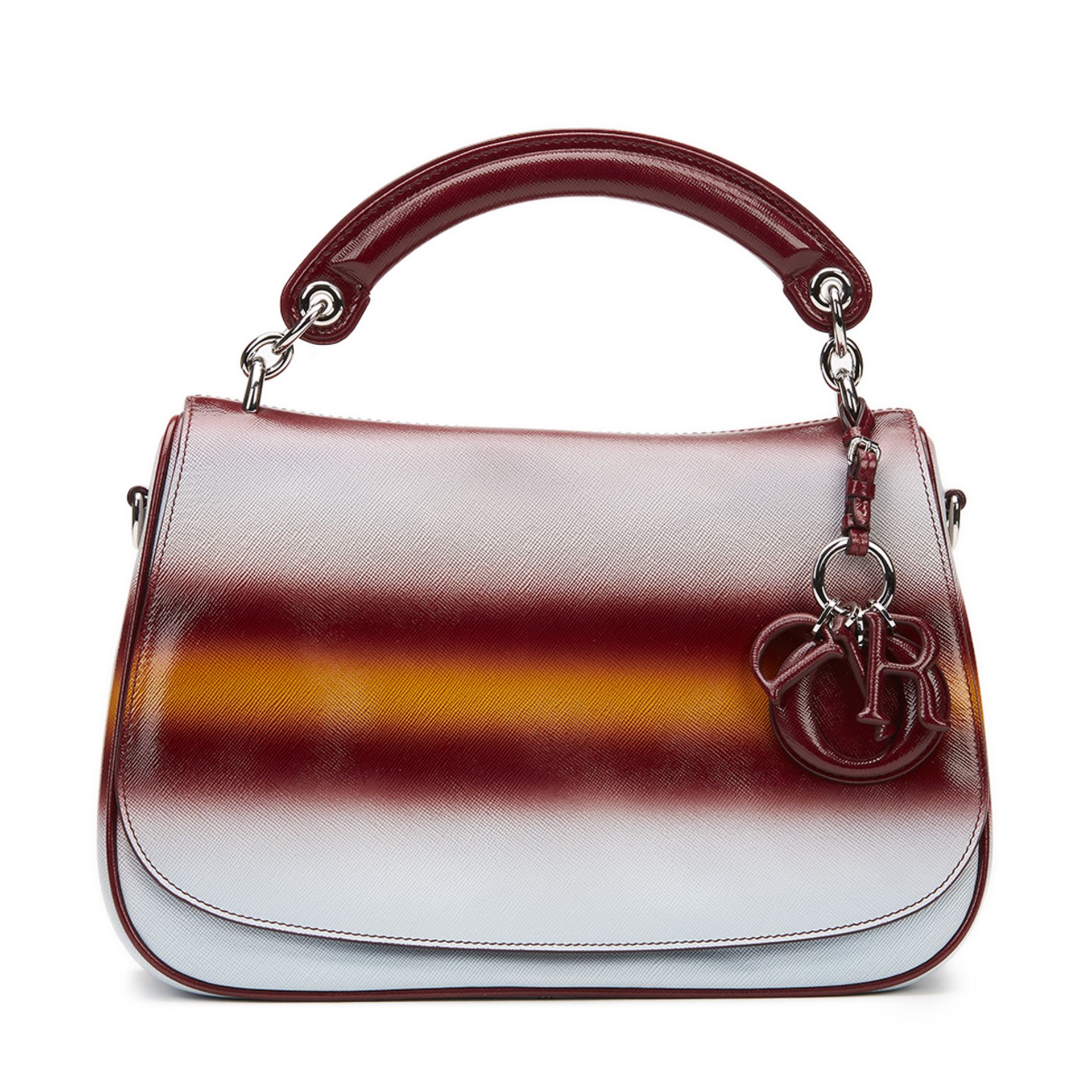 Maroon, Mustard & Blue Gradient Patent Leather Dune Bag - Image 2 of 11