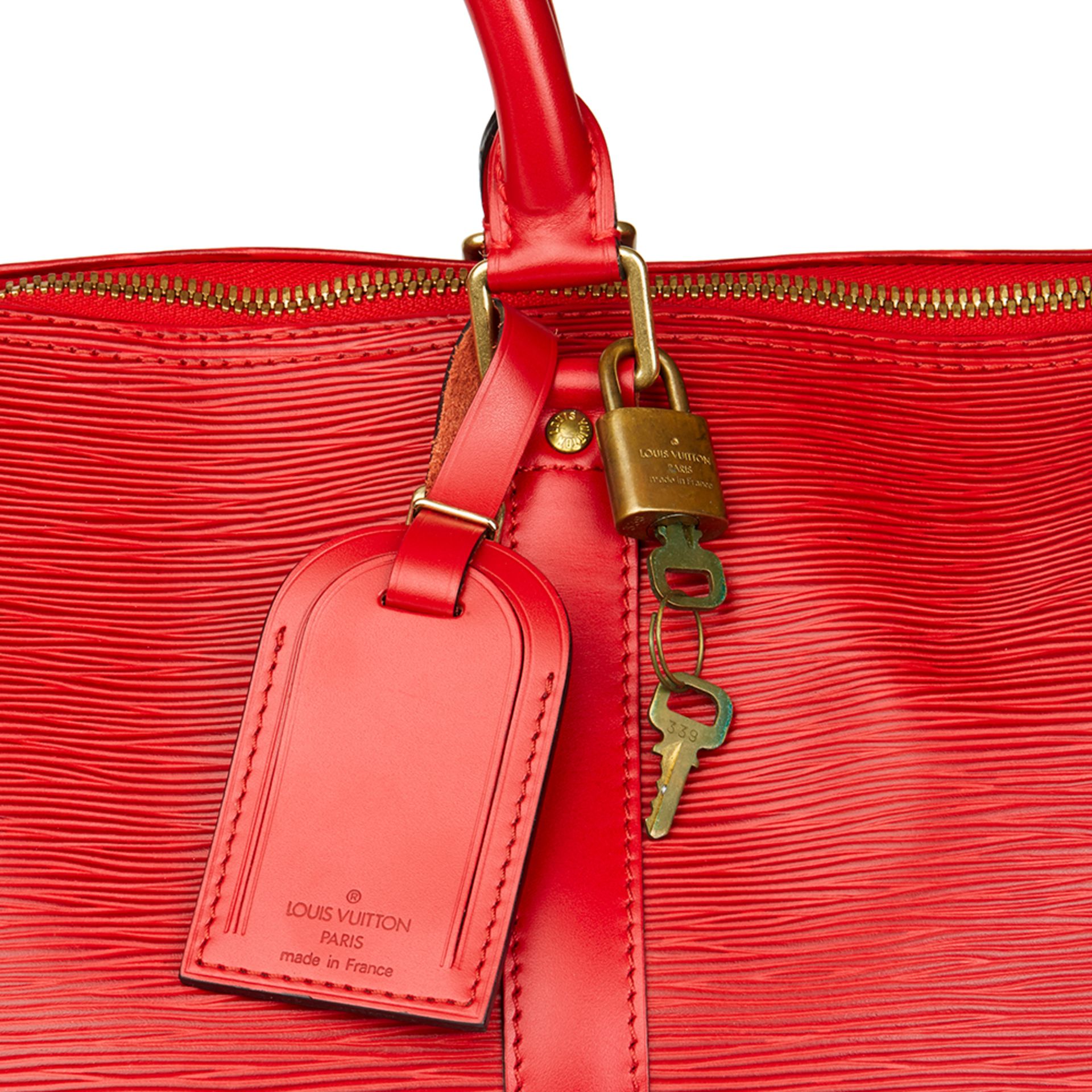 Red Epi Leather Vintage Keepall 55 - Image 7 of 10