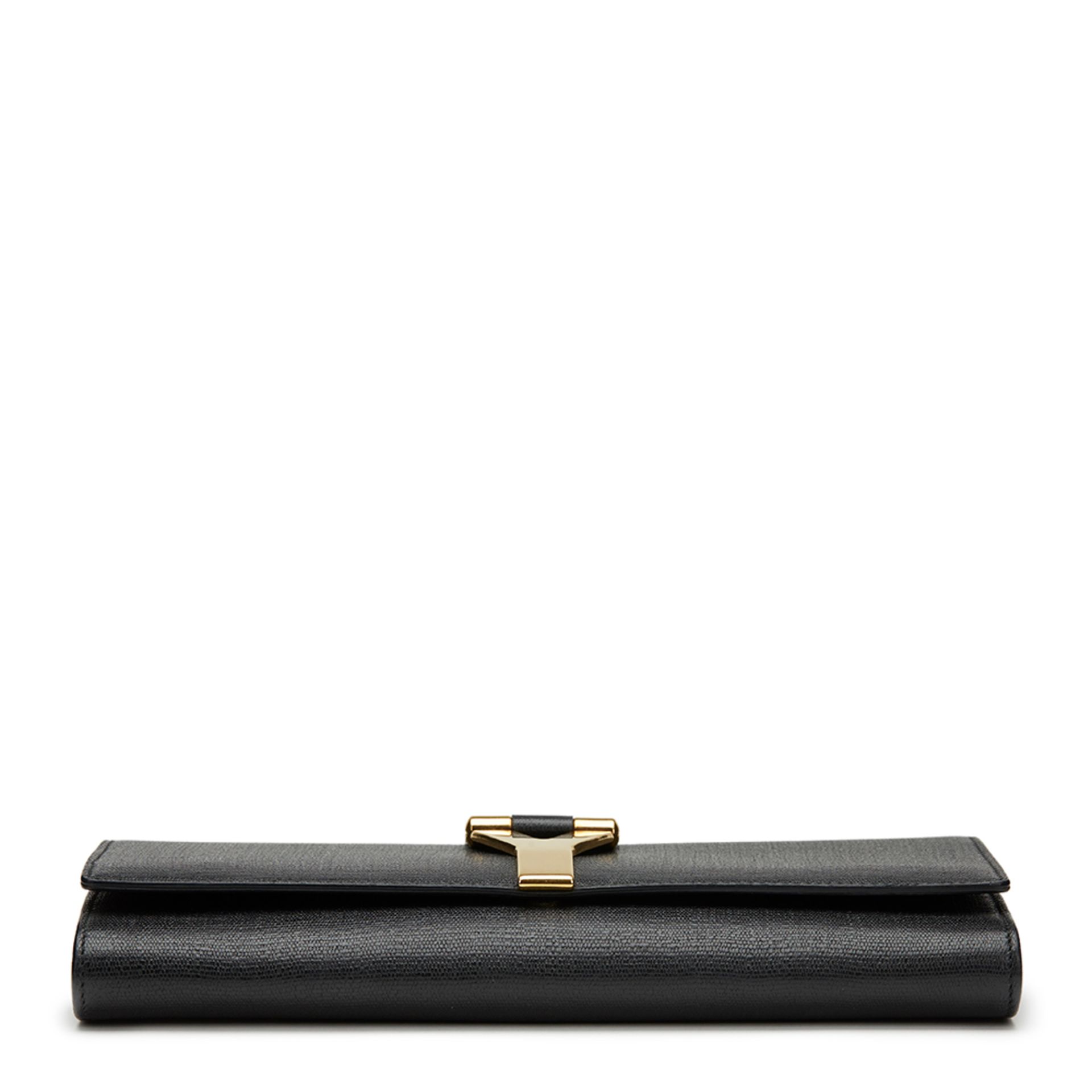 Black Grained Calfskin Classic Y Clutch - Bild 4 aus 10