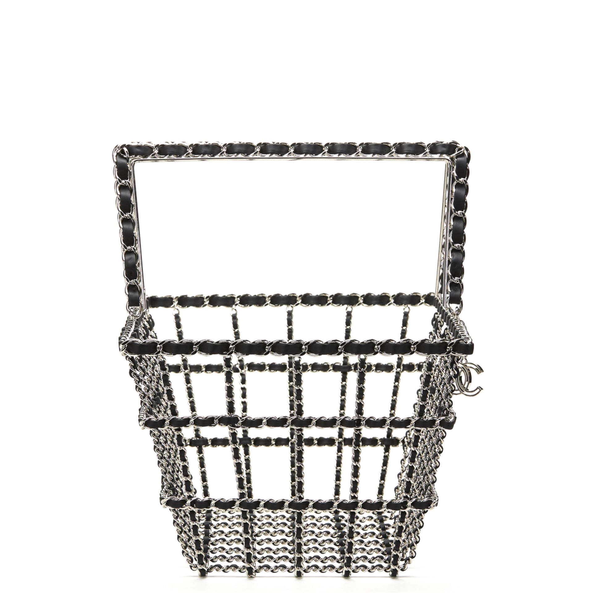 Silver & Black Calfskin Leather Fall 2014 Act 2 Basket Bag - Image 5 of 9