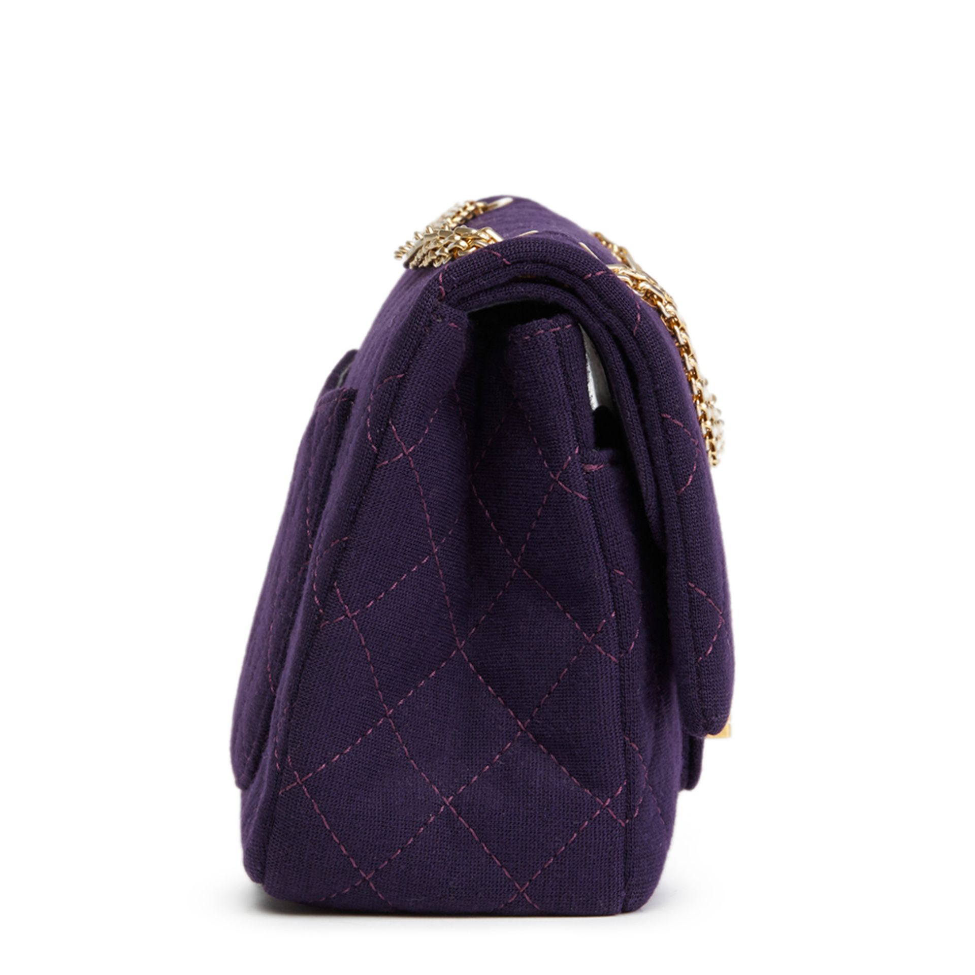 Violet Quilted Jersey Fabric 2.55 Reissue 226 Double Flap Bag - Bild 3 aus 10