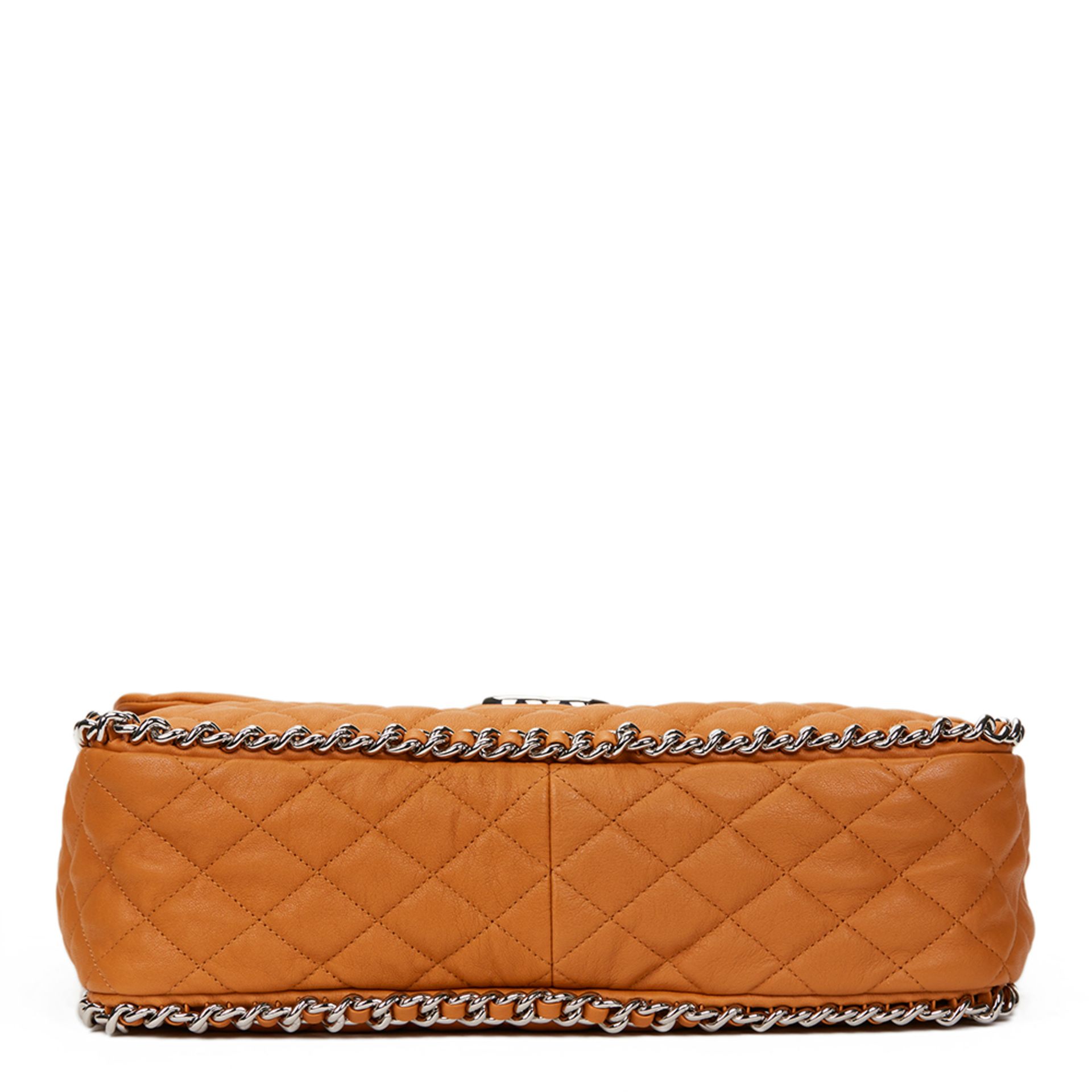 Honey Beige Quilted Calfskin Chain Around Maxi Flap Bag - Image 5 of 10