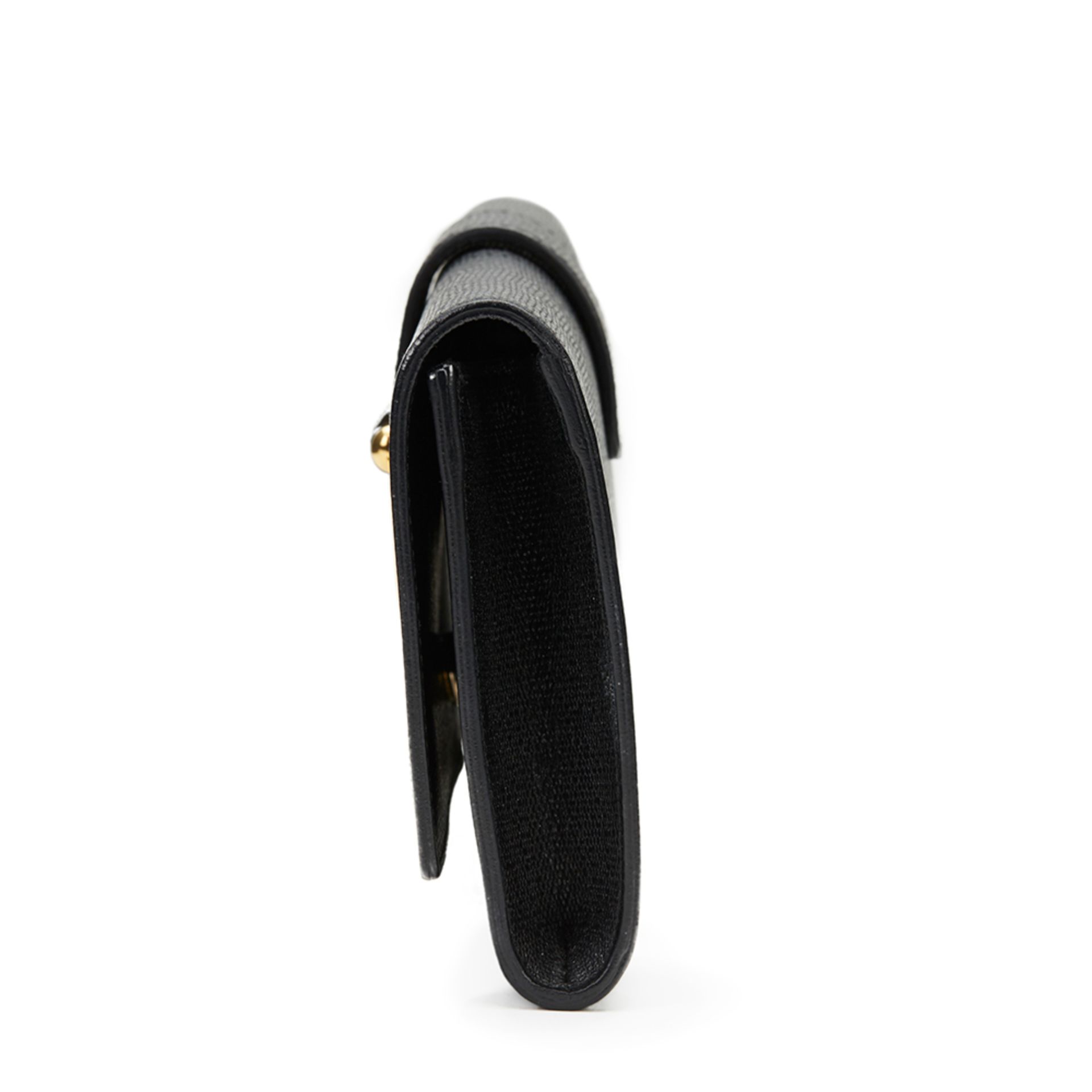 Black Grained Calfskin Classic Y Clutch - Image 3 of 10