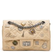 Gold Aged Metallic Calfskin Leather Lucky Charms 2.55 Reissue 224 Double Flap Bag