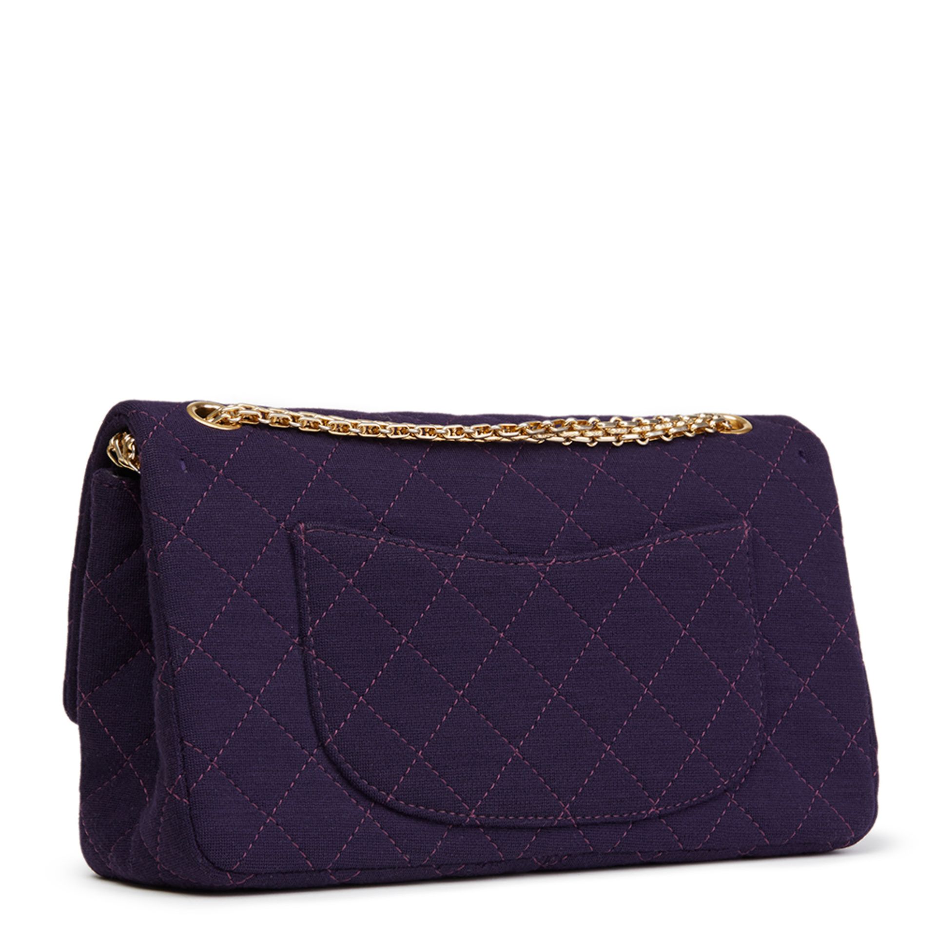 Violet Quilted Jersey Fabric 2.55 Reissue 226 Double Flap Bag - Image 4 of 10