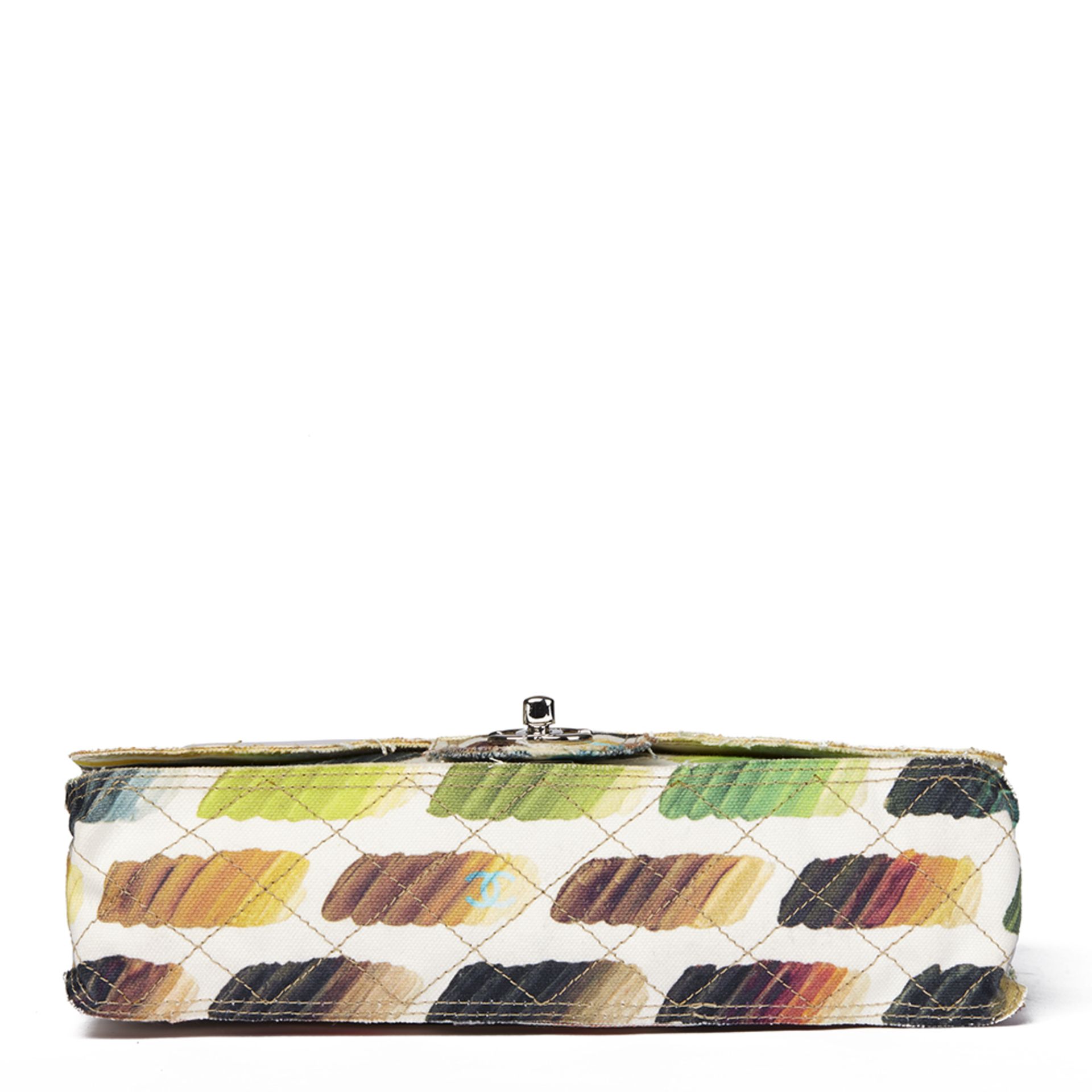 Multicolor Quilted Canvas Watercolour Colorama Flap Bag - Image 5 of 10