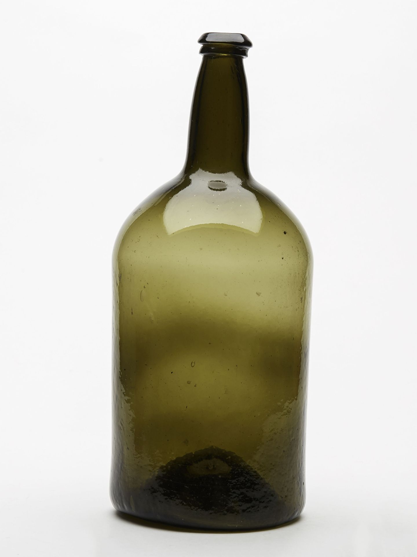 Fine Large Antique Green Glass Wine Bottle C.1800