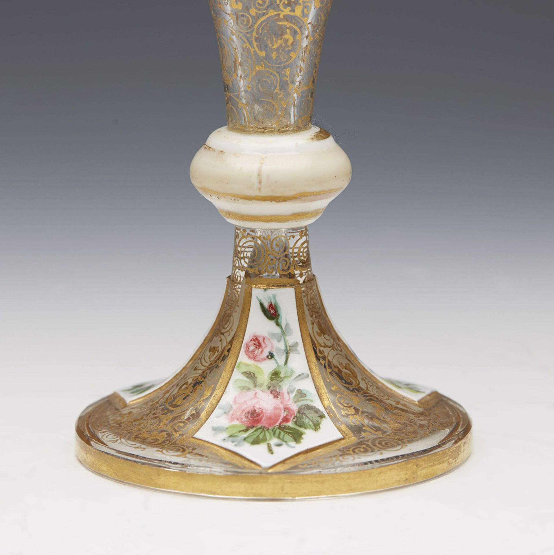 Antique Bohemian Painted Portrait Glass Vase C.1880 - Bild 5 aus 8