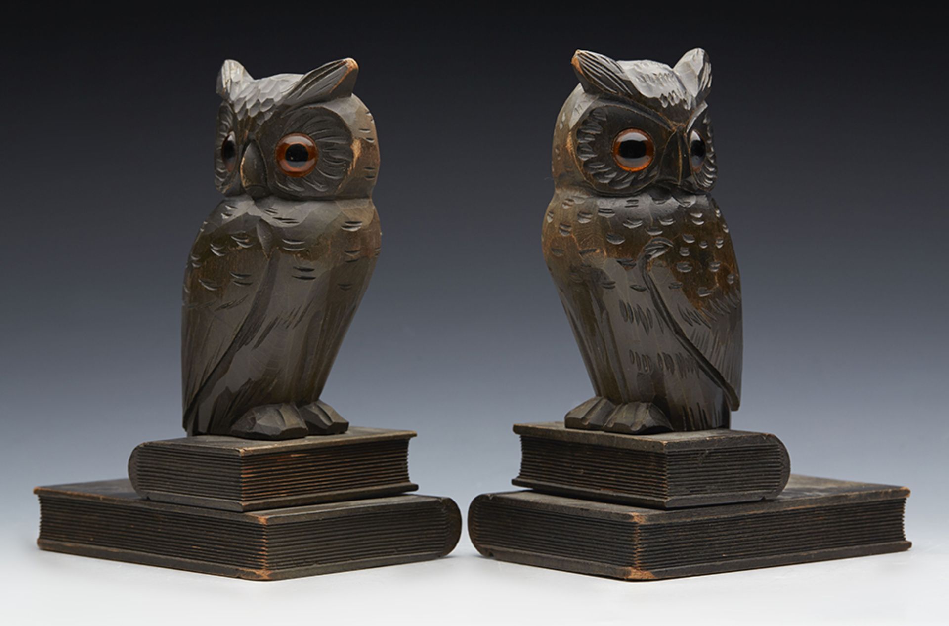 Antique Pair Blackforest Owl Bookends C.1900 - Image 9 of 9