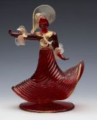 Vintage Italian Murano Art Glass Flamenco Dancer 20Th C.