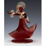 Vintage Italian Murano Art Glass Flamenco Dancer 20Th C.