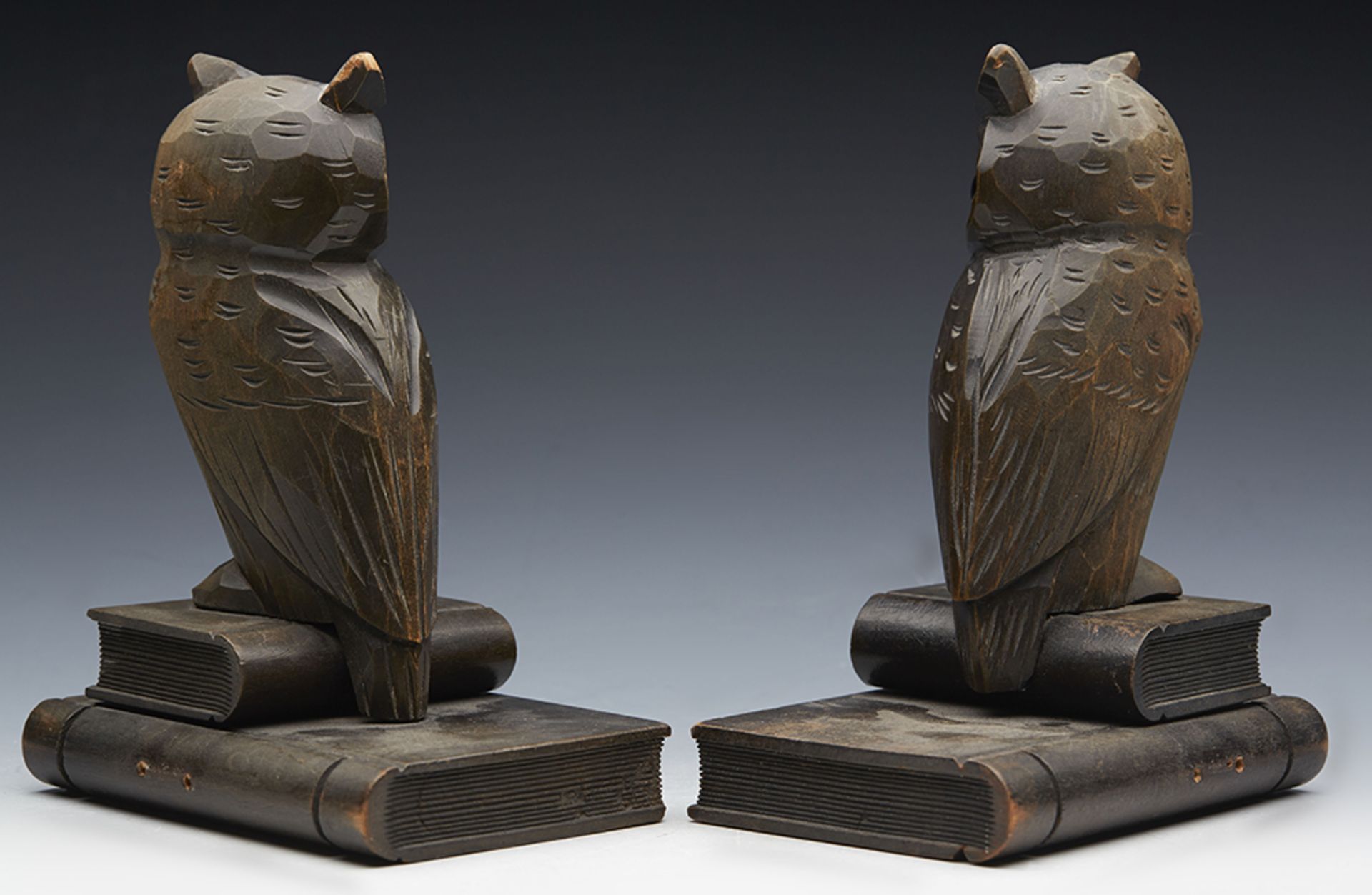 Antique Pair Blackforest Owl Bookends C.1900 - Image 6 of 9