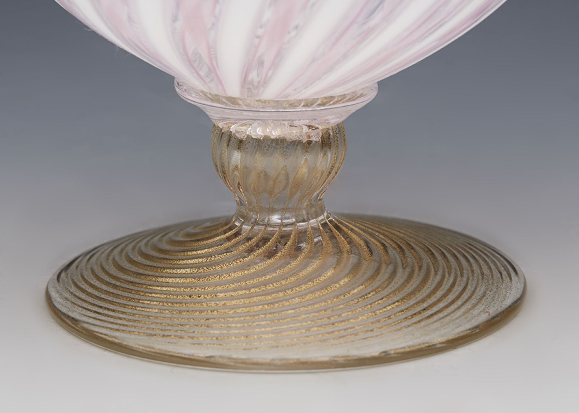 Vintage Italian Salviati Murano Art Glass Pedestal Bowl 20Th C. - Image 6 of 10
