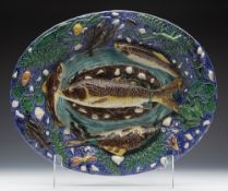 Antique French Palissy Shallow Dish With Fish By Francois Maurice C.1875-1885