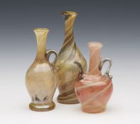 Three Vintage Roman Revival Miniature Glass Vessels 19/20Th C.