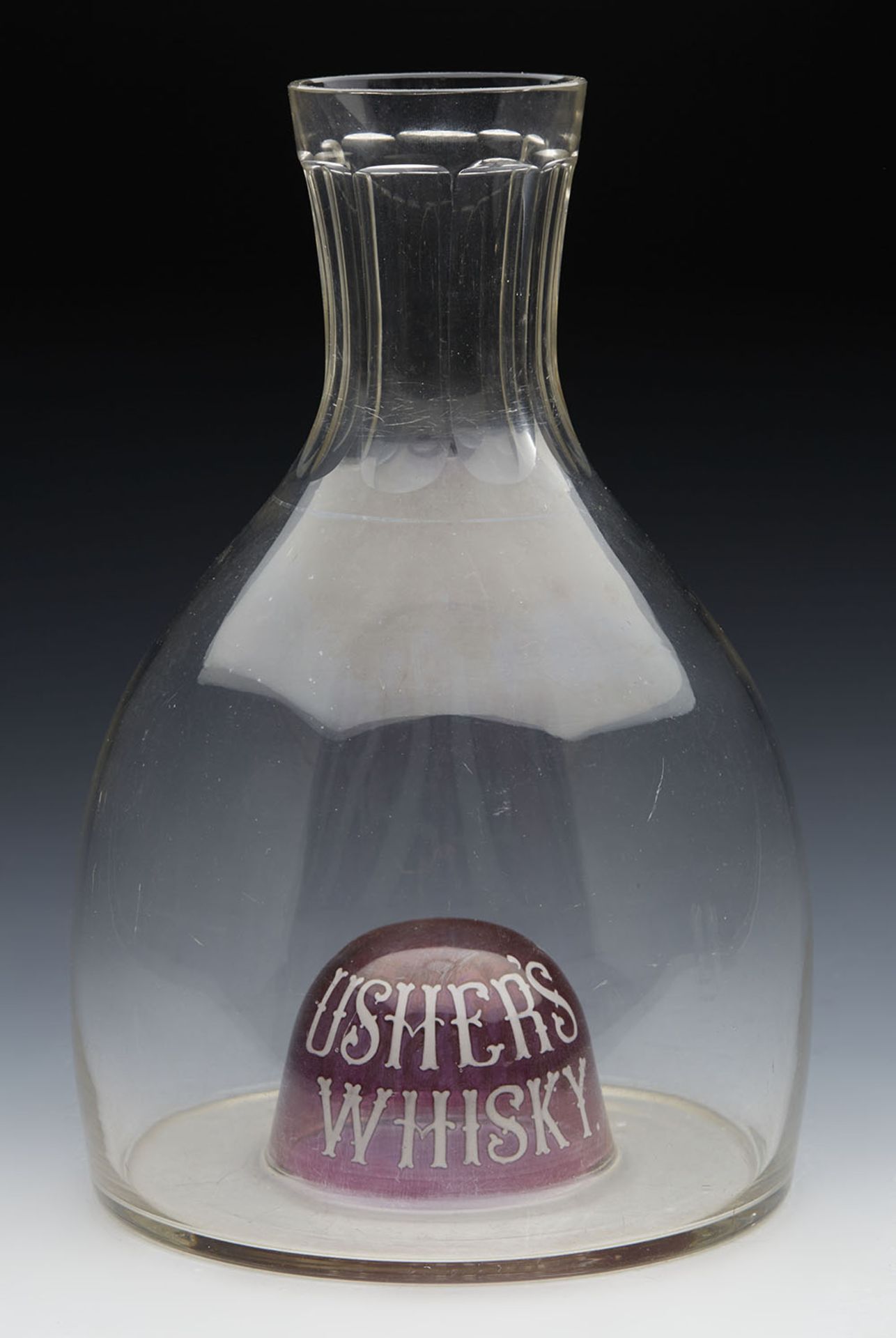 Antique Usher's Whisky Advertising Water Carafe 19Th C. - Image 6 of 11