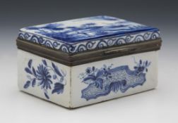 Antique Dutch Delft De Lampetkan Lidded Blue & White Box Signed C.1759
