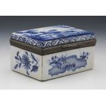 Antique Dutch Delft De Lampetkan Lidded Blue & White Box Signed C.1759