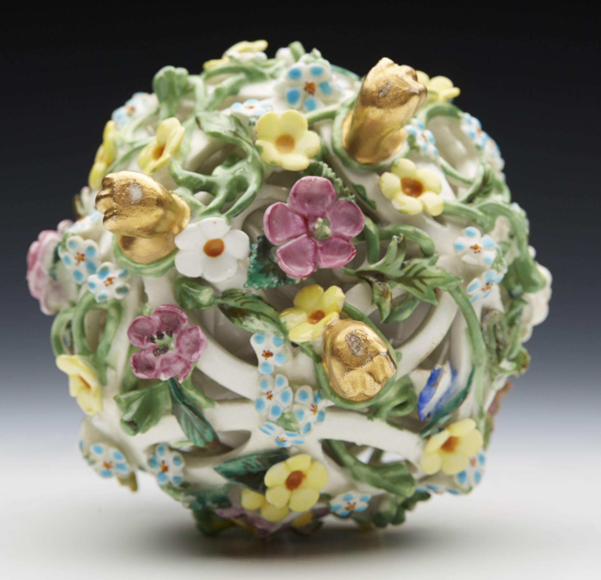 Antique English Flower Encrusted Pot Pourri Vase 18/19Th C. - Image 7 of 7