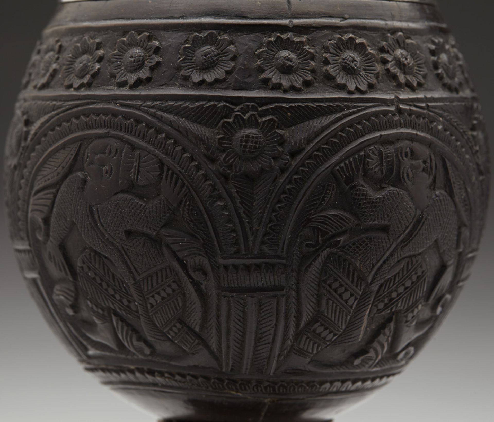 Antique Chinese/Se Asian Carved Lidded Coconut Cup 18/19Th C. - Image 7 of 13