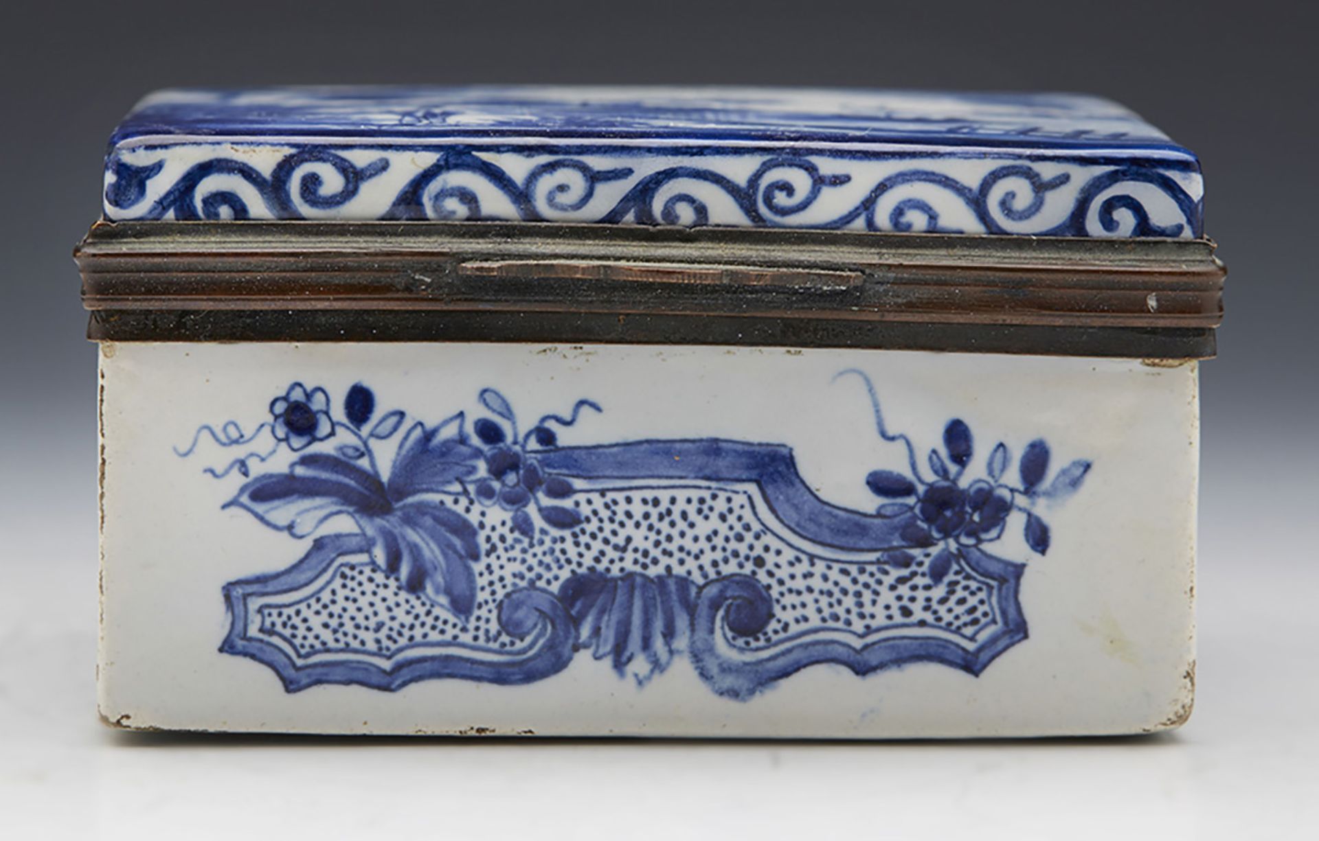 Antique Dutch Delft De Lampetkan Lidded Blue & White Box Signed C.1759 - Bild 4 aus 9