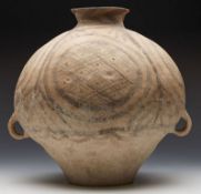 Neolithic Chinese Terracotta Twin Handled Jar 3Rd Millennium Bc