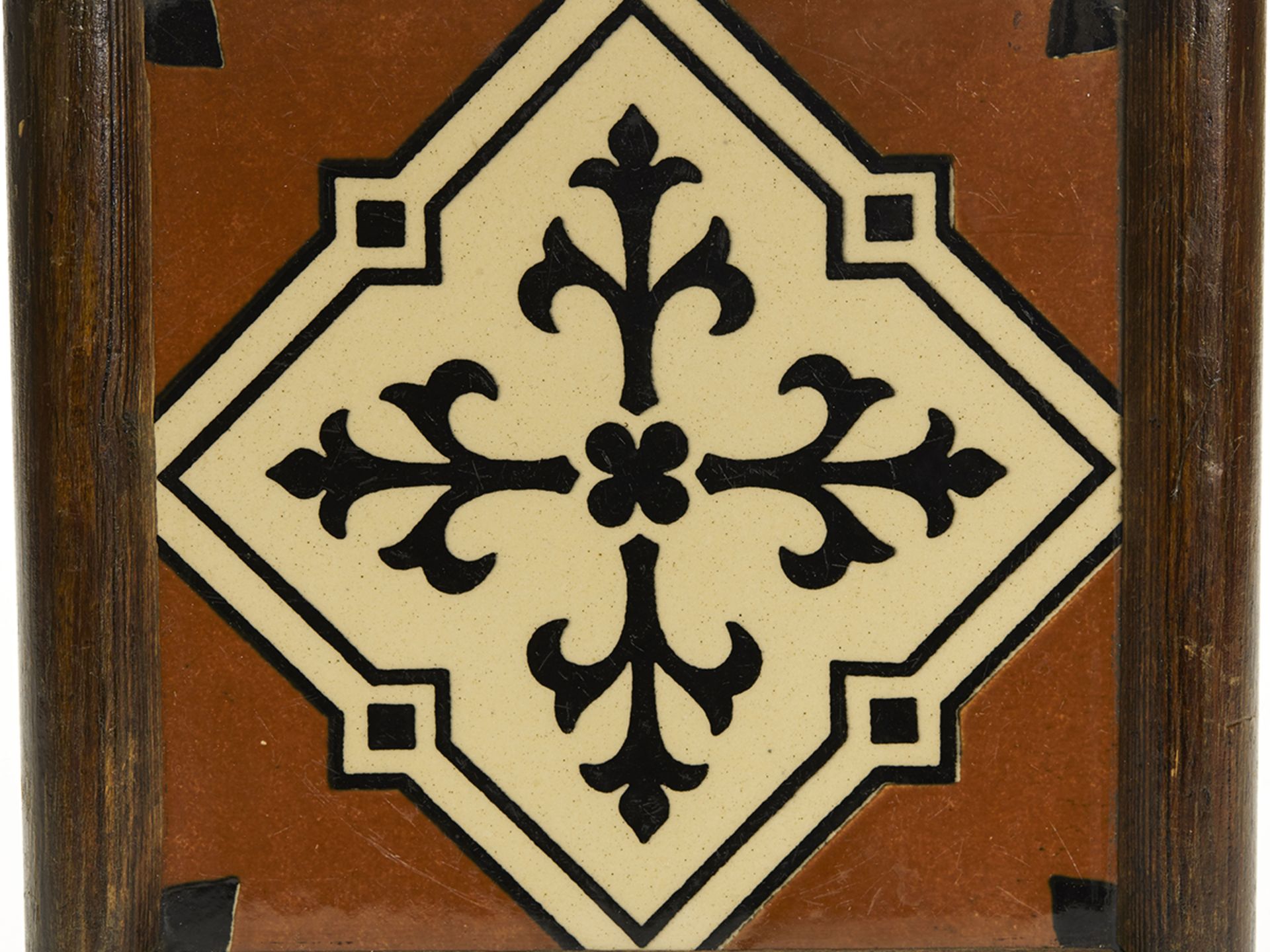 Antique Framed Minton Tile Designed By Pugin 19Th C. - Image 2 of 7