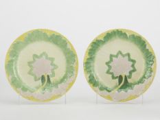 Pair Antique Wedgwood Majolica Leaf Plates C.1860