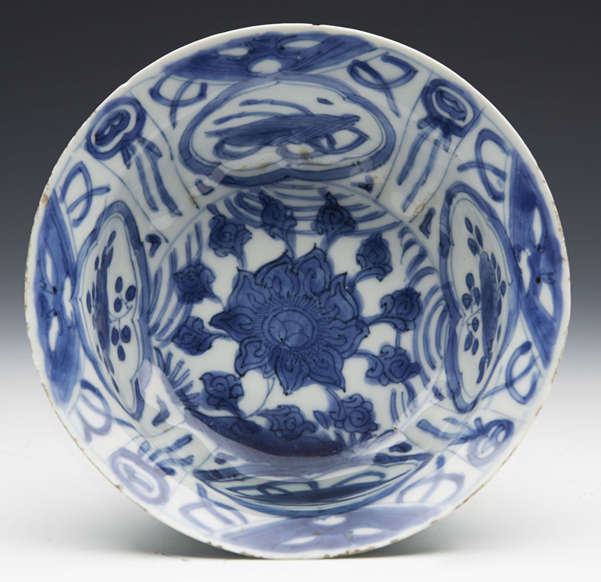 Antique Chinese Wanli Ming Blue & White Floral Bowl C.1600 - Image 4 of 12