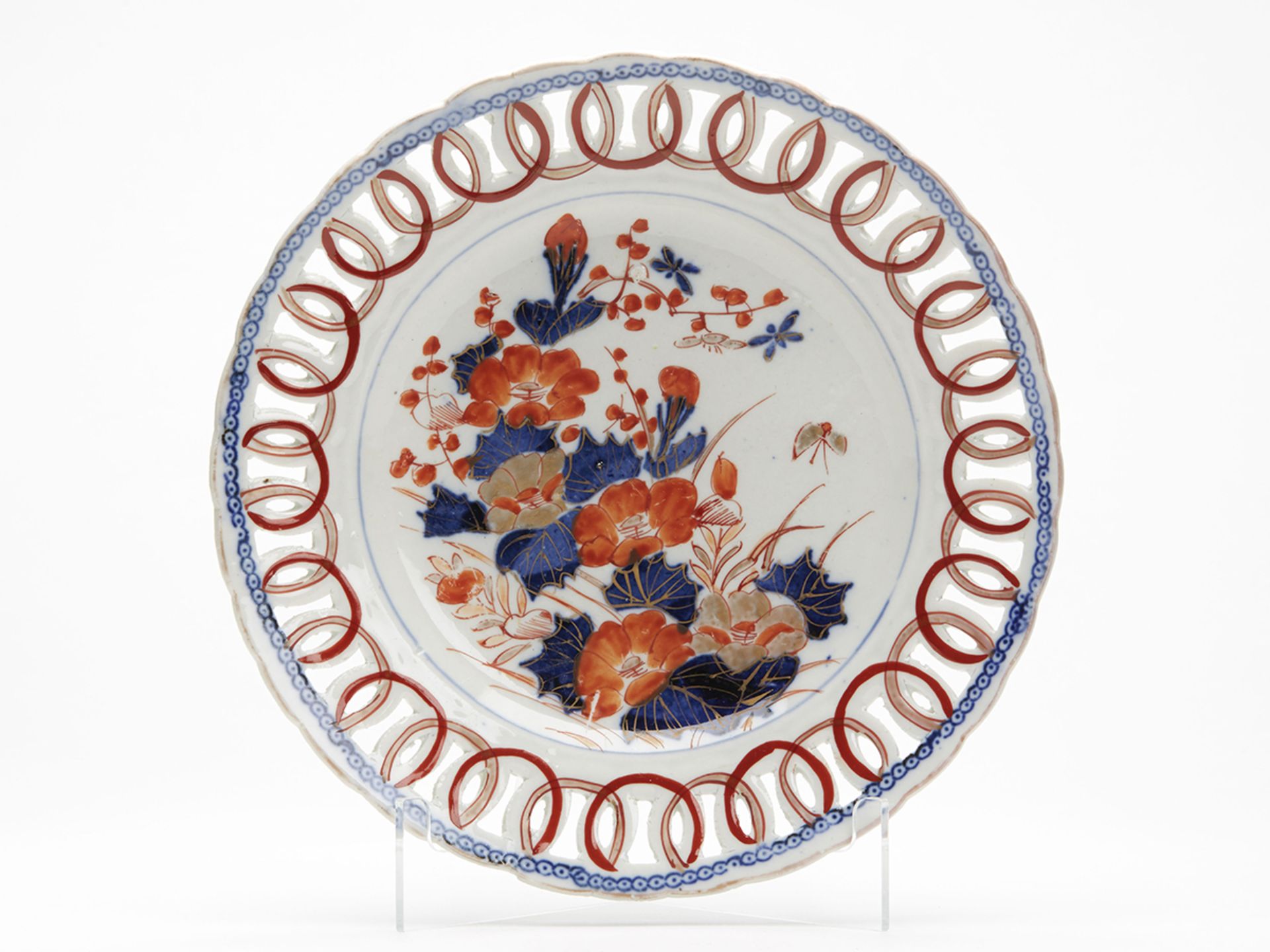 Antique Oriental Imari Porcelain Ribbon Plate 18/19Th C.